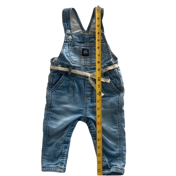 🍭3/$15 Oshkosh B’Gosh Baby Knit-Like Denim Overalls-9months - Picture 14 of 16